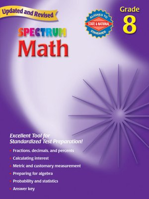 cover image of Spectrum Math, Grade 8